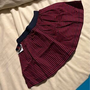 Red and Blue striped kids pleated Skirt size 4 NWT